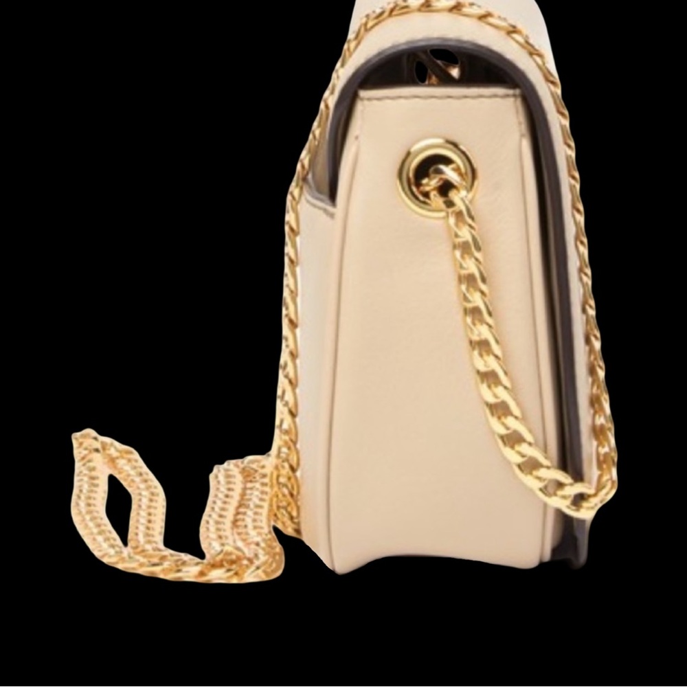 Marc Jacobs Antique Beige Gold Chain Leather Crossbody Shoulder Bag - Picture 4 of 7